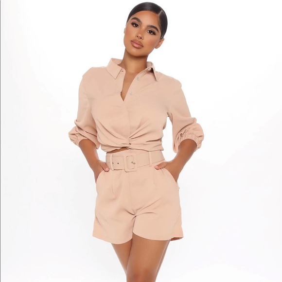 Nude Matching Short Set - Picture 3 of 5